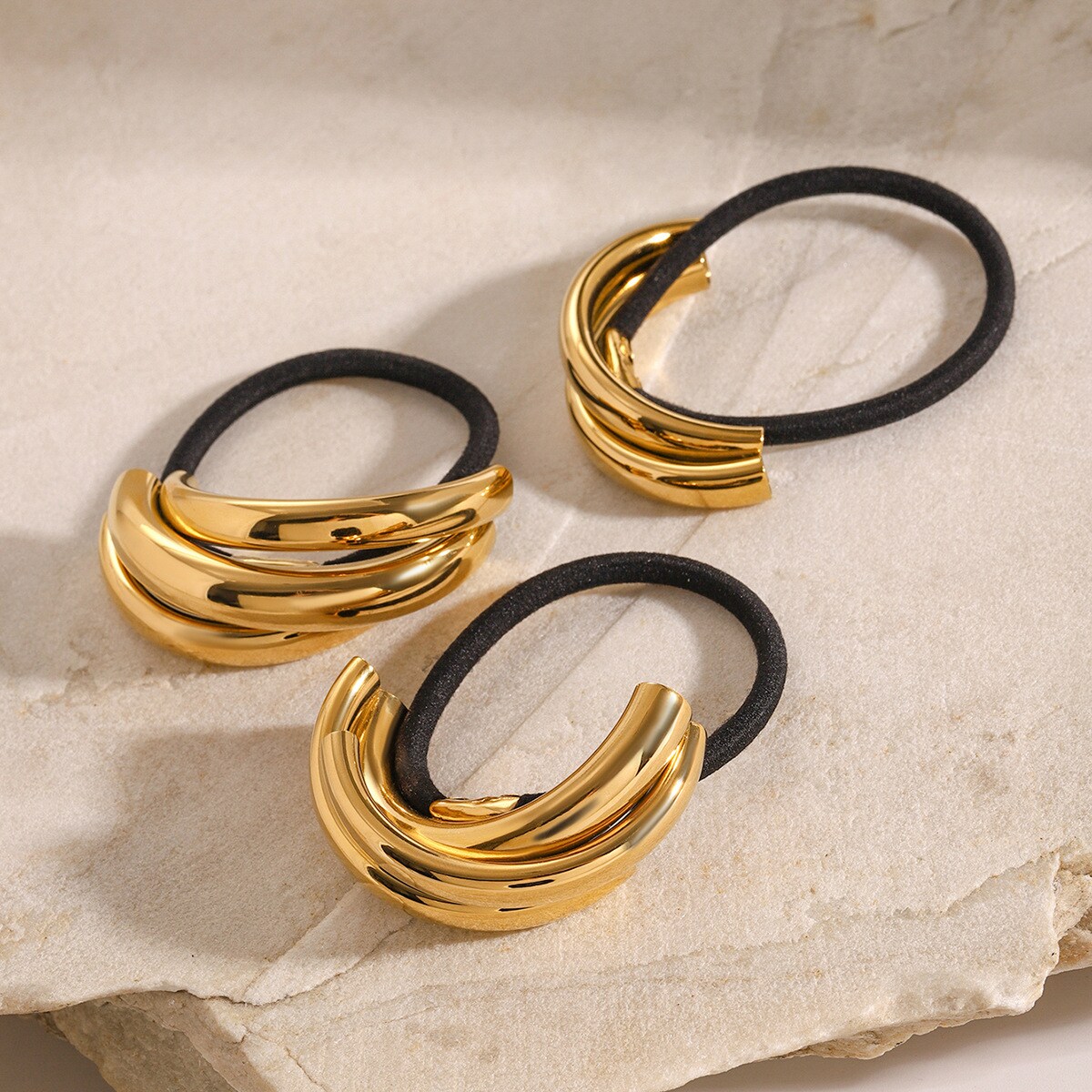 1 Piece Simple Series Simple Solid Color Stainless Steel 18K Gold Plated Women's Hair Bands h5 